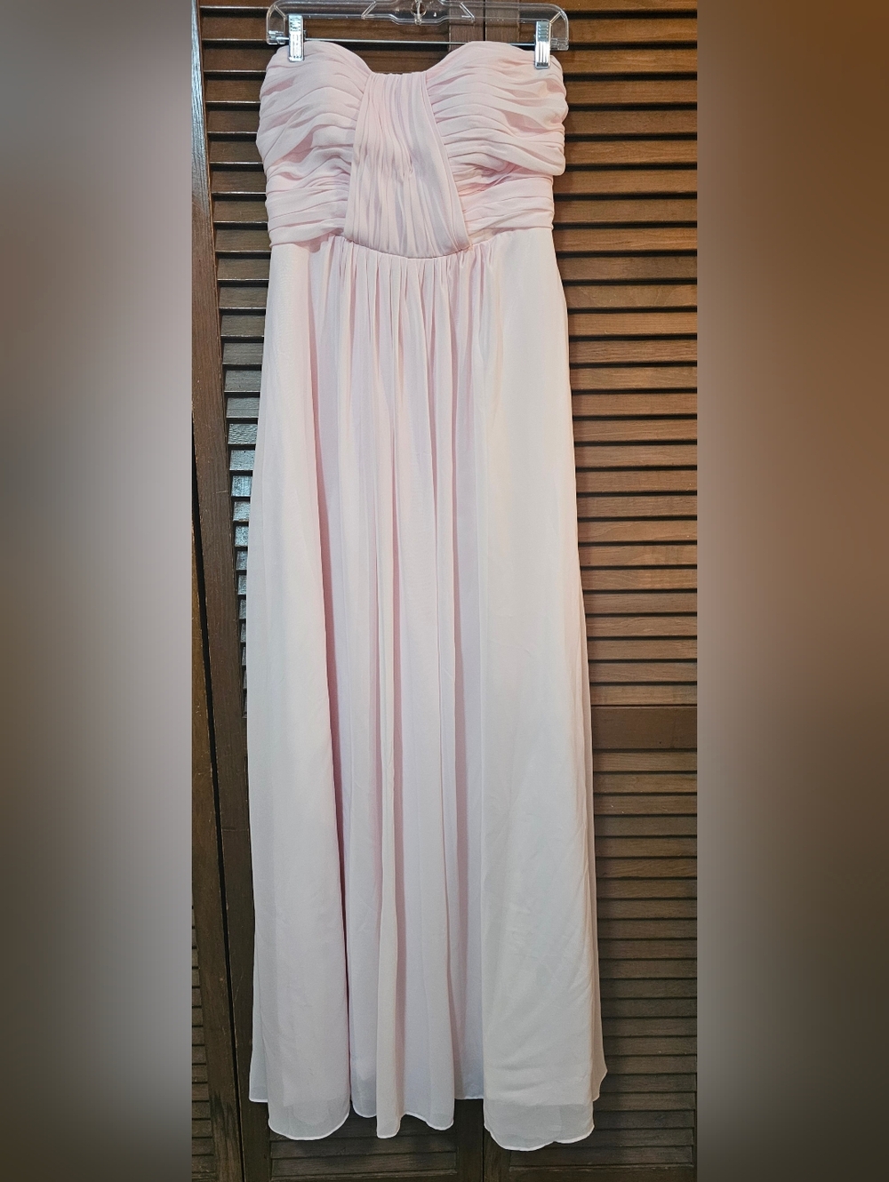Strapless Pleated Formal Dress in Blush Pink